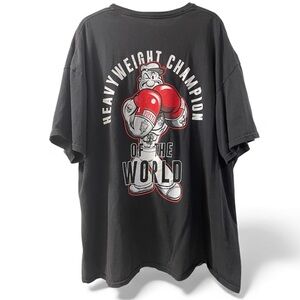 Popeye Nostalgia Heavyweight Champion Graphic T-Shirt - Black Size 3XL